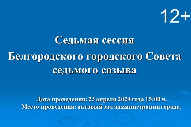 7-я сессия Белгородского городского Совета седьмого созыва.